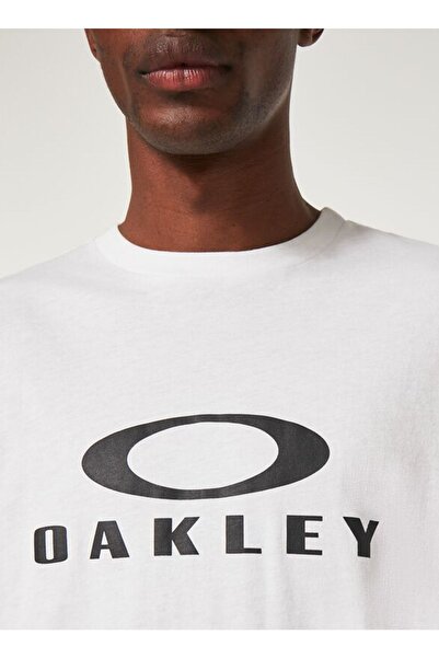 Oakley White and Black Men's T-shirt - Crew Neck, Printed, O Bark 2.0 Foa402167