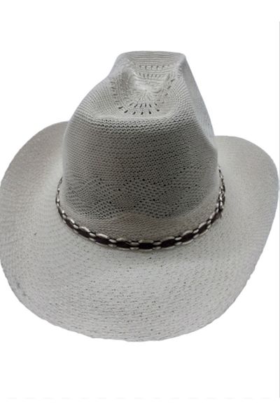 Kardelen Butik Denizli Ψάθινο καπέλο Western Western ( Unisex ) ( Κρέμα )