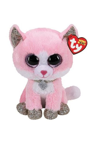 TY Beanie Boos Fiona Pink Cat Beanie Boo - 15 cm