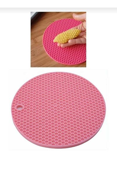 ÇELİK GRUP CIRCLE SHAPE HONEYCOMB PATTERNED SLICONE INSIGNIA TEAP STOVE PAN UNDER COOKTOP NON-FIRE ADHESIVE