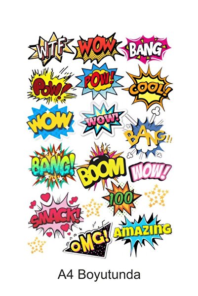 printiks Pow Boom Omg Amazing A4 Edible Ornament Pastry Cookie Sugar Dough Pa...