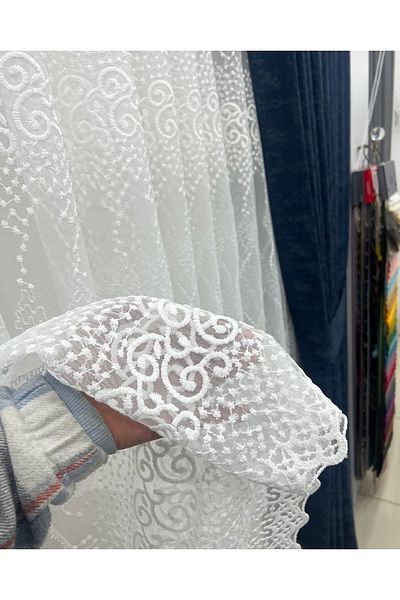 FİENS Scurtă 605 Sparkle Marmură Partea de jos Fagure Tulle Cortina Nu vrea să fi călcat 1e 2 straturi Plis