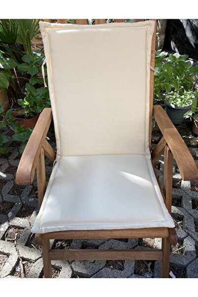 YASTIKMİNDER Koton Beyaz 2 Kademeli 1 Ad. Sırt Yük 55x42 Oturma 42x40 Cm Sandalye Minderi