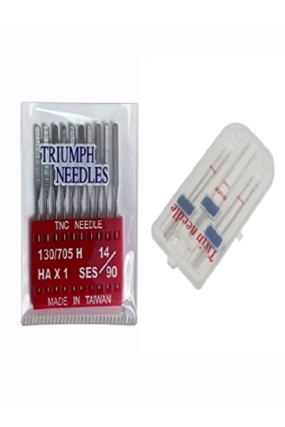 SİNGER Dikiş Makine Iğnesi (12-14-16 Numara 30 Adet) Normal Iğne Ve 2mm-3mm-4mm Çift Iğne 3 Adet Gelecektir