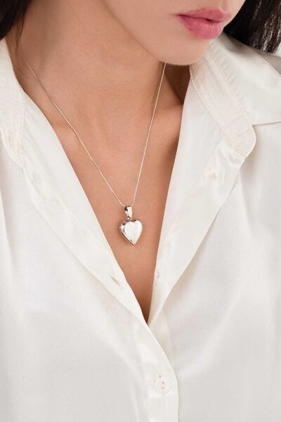 artemis gümüş Gümüş Fotoğraflı Kalp Kolye Içi Açılır Kapaklı