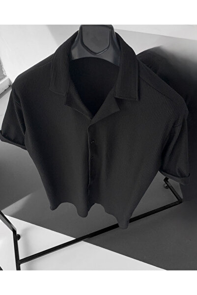 oneoff Ανδρικό καλοκαιρινό κοντομάνικο πουκάμισο με υφή