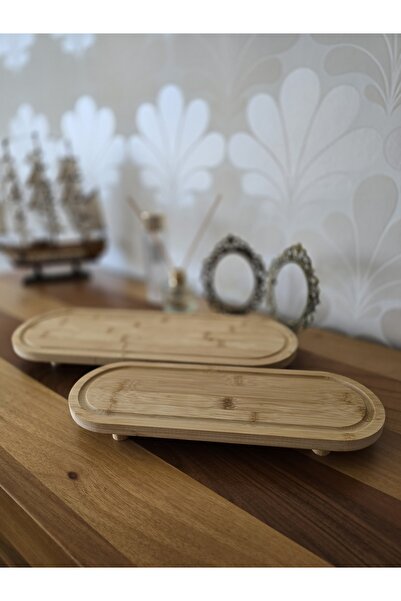 AydınAhşap TBee Design Bambu 2'li Uzun Ayaklı Sunum Tahtası