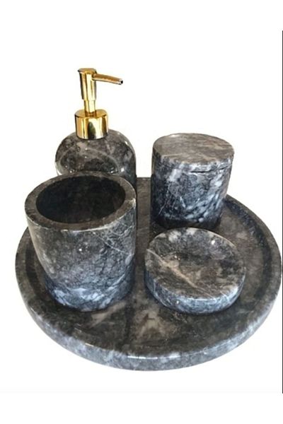 ege gross Decorative Marble 5 Piece Bathroom Set Set