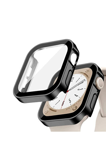 Quse Apple Watch 40mm Suya Dayanıklı Kasa + Ekran Koruyucu Kılıf – Siyah – SE...