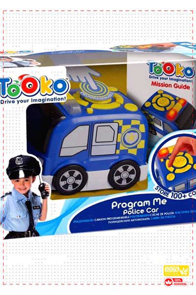 OMZ Silverlit Tooko 1 Piece Police Vehicle Programmable Playset - Girls Boys Kids Educational Toys