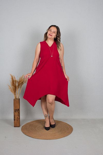 Truva XXL Symmetrical Cut Plus Size Women's Dress