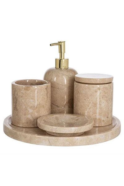 ege gross Decorative Marble 5 Piece Bathroom Set Set