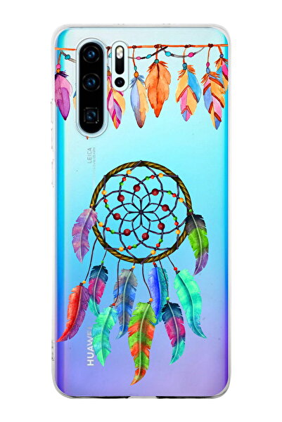 PrintiFy Huawei P30 Lite ile Uyumlu 1mm Slim Fit Nazar Boncuğu 6 Baskılı Şeffaf  Kılıf