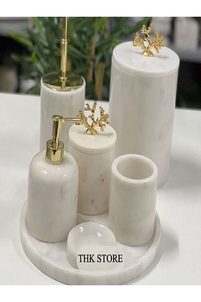 ege gross Marble 7 Piece Bathroom Set