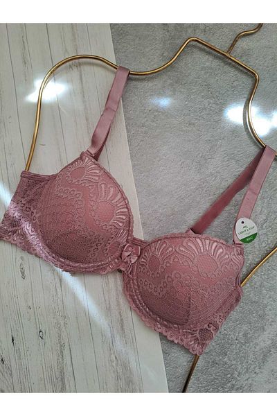 NARIYA Women's Plus Size Bra C Cup Gathering Lace Detailed Daily Comfortable Bra Underwear