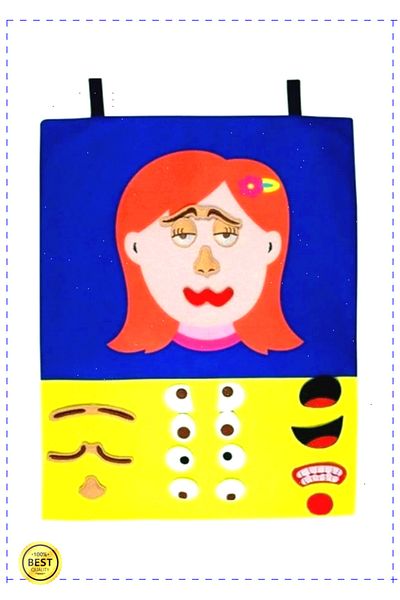 OMZ 1 Piece Girls and Boys Educational Montessori Toys - Velcro Board Facial Expressions