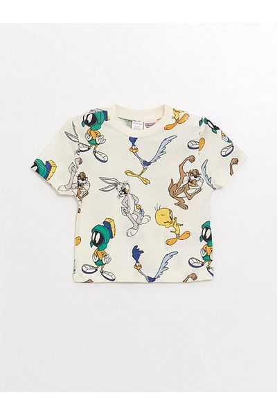 LC Waikiki LCW Baby - Bugs Bunny Printed Crew Neck T-Shirt and Shorts 2 Pieces Set for Baby Boy