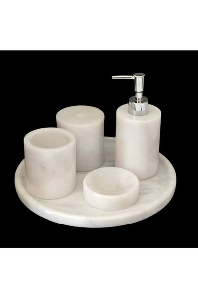 ege gross Decorative Marble 5 Piece Bathroom Set Set