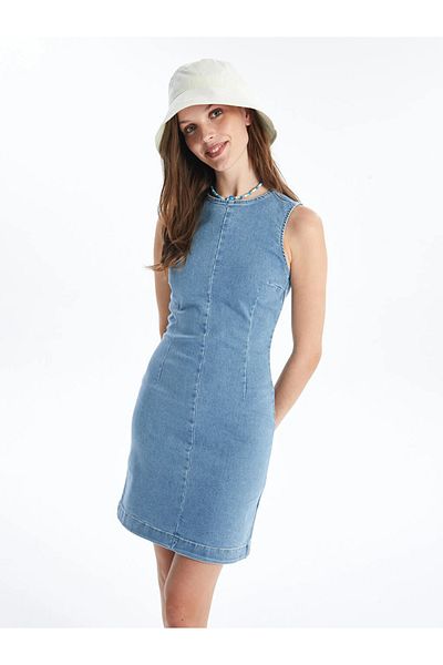 LC Waikiki Rochie de damă cu gât drept Jean