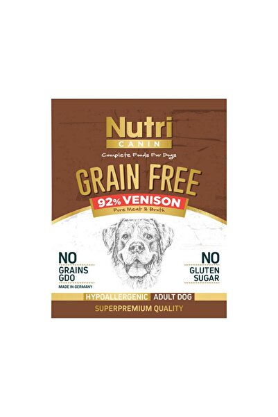 Nutri Canin Adult %92 Geyik Etli Tahılsız 400gr Yetişkin Köpek Yaş Maması 4 Adet