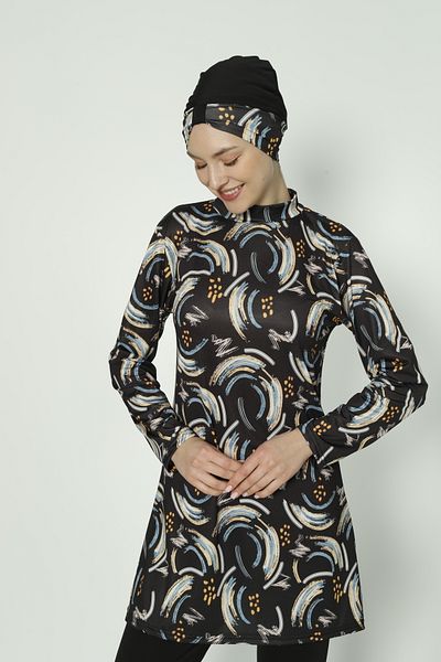 TRİYA FASHİON Patterned Women's Hijab Swimsuit