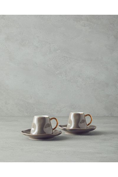 English Home Felix New Bone China 4dílná sada šálků na kávu pro 2 osoby Mink
