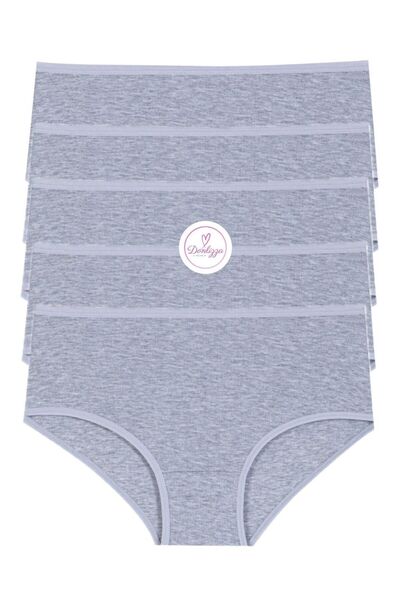 DONLİZZA Chiloți de damă gri cu talie înaltă - 5 bucăți