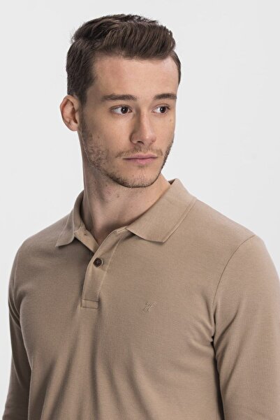 hateko Tricou pentru bărbați, din bumbac, cu mânecă lungă, cu gât polo