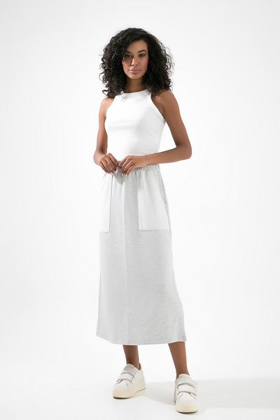 MuuBs Long Mounted 3 Yarn - Comfort Skirt with Elastic Waist