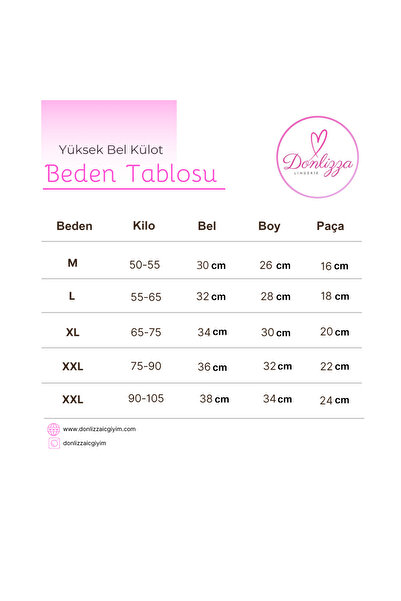 DONLİZZA High Waist Women's Panties - 5 Pieces