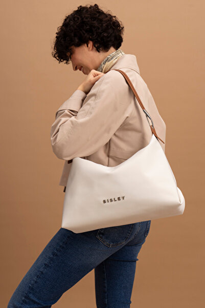 Sisley Μπεζ γυναικεία τσάντα ώμου - SLY022