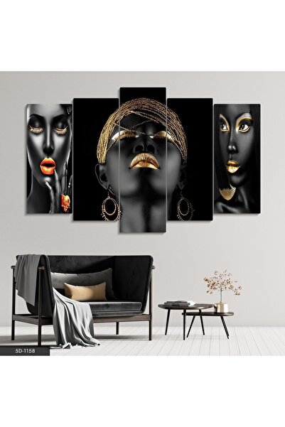Evinemoda Afrikalı Kadınlar 5 Parça Mdf Tablo