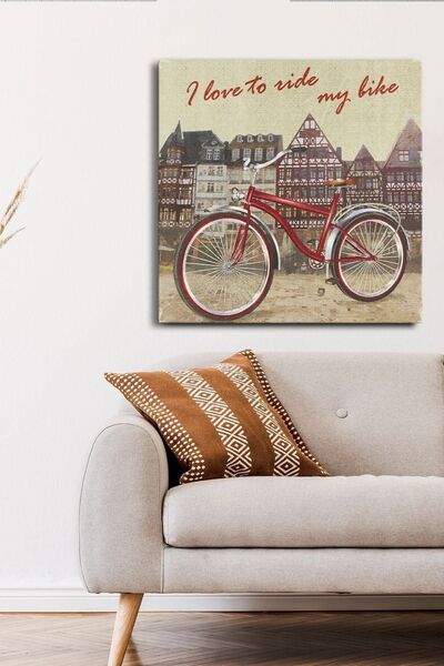 Evinemoda Volim svoj bicikl Jednodijelni kvadratni platno - Slika na platnu