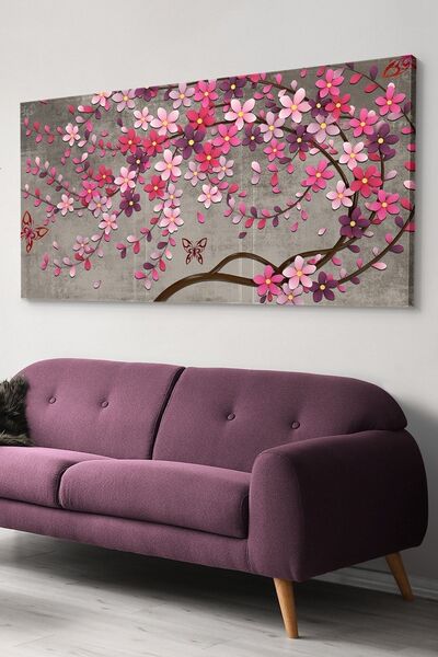 Evinemoda Çiçekler Tek Parça Kanvas - Canvas Tablo