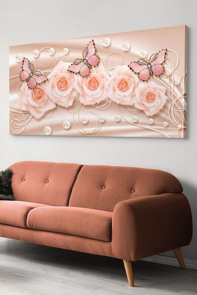 Evinemoda Slika na platnu sa ružičastim leptirima