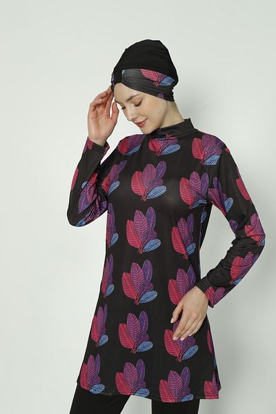 TRİYA FASHİON Patterned Women's Hijab Swimsuit