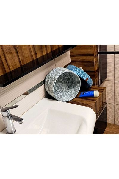 BEVEZ HOME Coș multifuncțional cu capac țesut manual - Organizator pentru baie și bucătărie