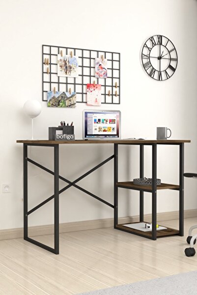 Bofigo 60*120 CM 2 Shelves Metal Study Desk Computer Desk Office Dinner Table Lidya