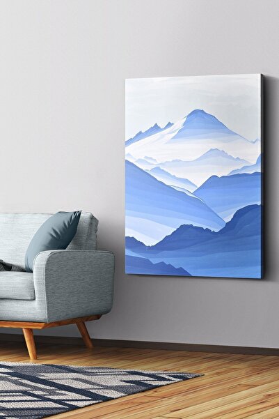 Evinemoda Plavo-beli planinski platno - Slika na platnu