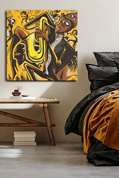 Evinemoda Apstraktna džez umetnost Kobalt plava Afoncus iz grada Jednodijelno...