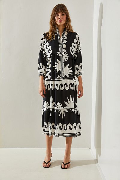 Bianco Lucci Viscose Patterned Women's Dress - Multi60171051