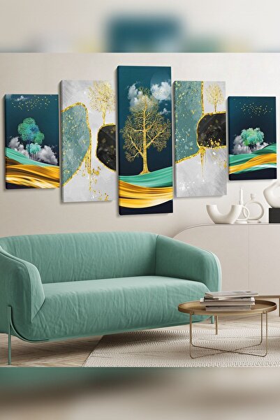 Evinemoda Soyut Doğa 5 Parça Kanvas - Canvas Tablo