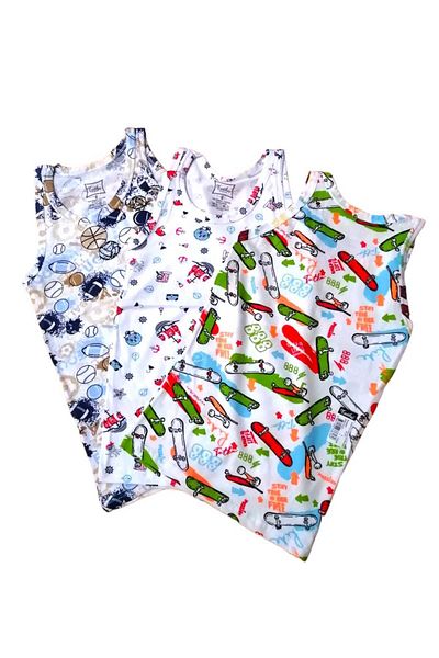 trenddünya Tutku 3-Piece Boy Colorful Cotton Undershirt