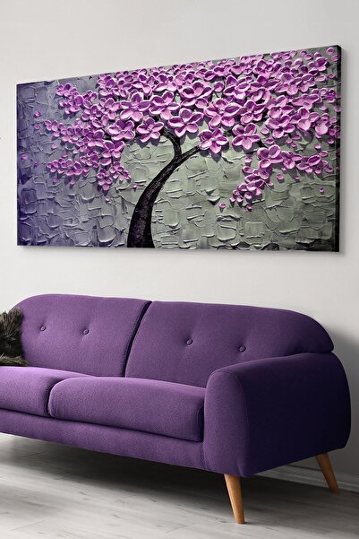 Evinemoda Πίνακας σε καμβά με λουλουδάτο δέντρο