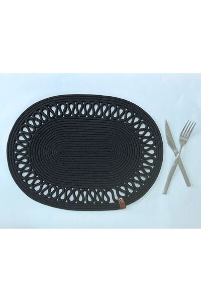 FABRİCART HALI Dekoratif Dalgalı Jüt Dokuma Supla Amerikan Servisi Oval Tripo...
