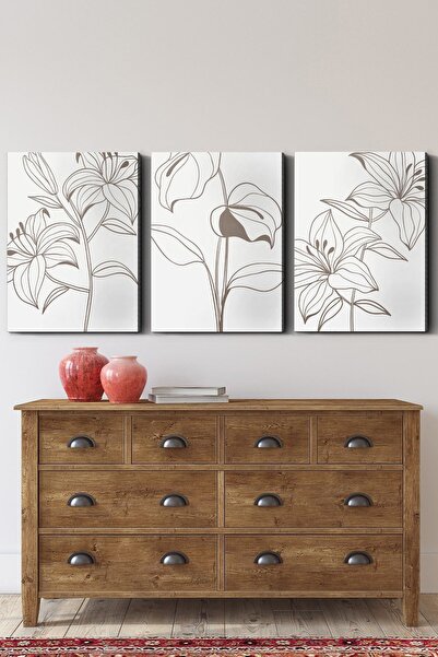 Evinemoda Crtanje cveta na platnu od 3 dela - Slika na platnu