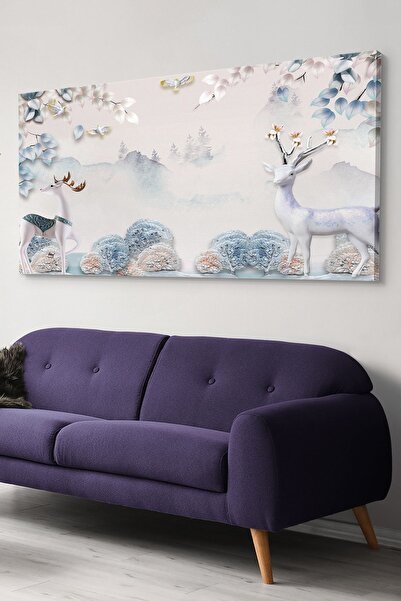 Evinemoda Slika na platnu sa zlatno rožnatim jelenom