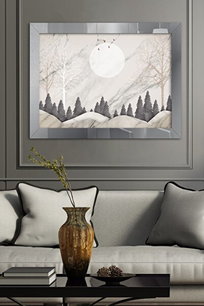 Evinemoda Doğa Manzara Gümüş Tek Parça Pleksi Tablo