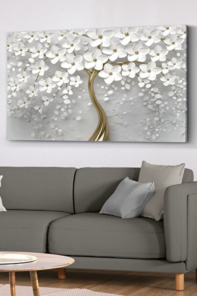 Evinemoda Incili Gold Ağaç Kanvas - Canvas Tablo