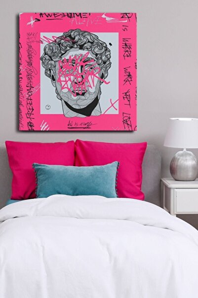 Evinemoda Статуя на Давид, едно парче, квадратно платно - картина на платно